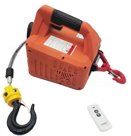 Paranco Elettrico 500KG Paranco Elettrico Portatile Argano A Mano Blocco di Trazione Fune Metallica di Acciaio di Sollevamento Traino 220V/110V Verricello Elettrico(220V-remote)