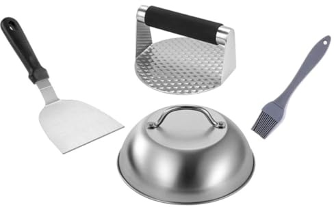 UKCOCO Presse à Burger en Acier Inoxydable 1 Set, Outil de Pressage de Viande Facile à Utiliser pour Hamburgers, pour Barbecue Cuisine Maison