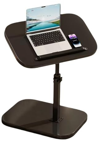 Foldbar sidobord soffkant bord justerbar höjd flip skrivbord | Justerbart nattduksbord, enkel installation, C(Black Flip Desktop)