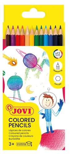 Jovi Buntstifte, 6-kant Form, ab 3 Jahren, bruchsicher, 12 Farben in einer Schachtel