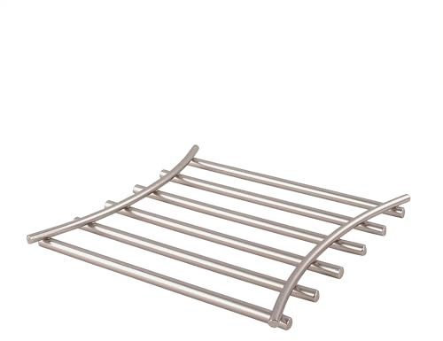 Spectrum Trivet for Hot Dishes Pots and Pans Heat Resistant Protector for Kitchen Counter Dining Tables, Large 8 Inch Square Decorative Metal Trivet Countertop Hot Pot Plate Dish Holder, Satin Nickel
