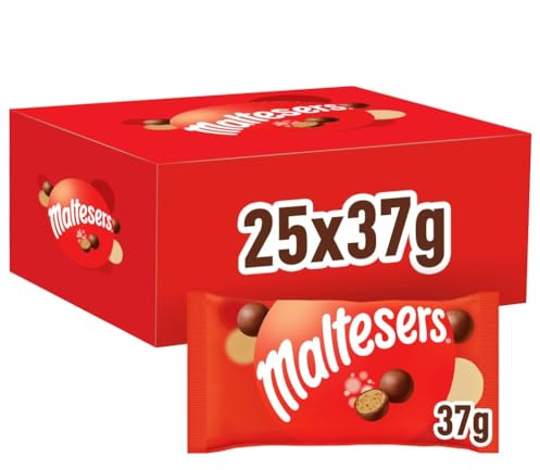 Maltesers Croccanti Palline al Malto Ricoperte di Cioccolato al Latte, 25 bustine di Praline al Cioccolato ognuna da 37g: totale 925g