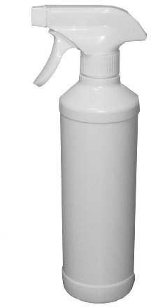 24 Stück PE Rundflasche 500 ml mit Trigger - Sprühkopf Sprüher Zerstäuber Rundflasche Leerflasche Plastikflasche Kunststoffflasche Flasche Flaschen Flaschenpaket Paket Teile Sprühkopf Sprühvorrichtung