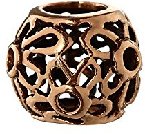 NKlaus Haarschmuck DANA Bartperle Bronze Lockenperle Höhe 9,5mm, 1 Stück | Innendurchmesser: 5,1mm; Breite: 11,4mm; bartperle einfädeln
