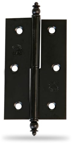 Amig - Pack de 2 Bisagras para muebles, Apertura mano Derecha, Acero Negro, 70 x 43 x 1,2 mm, Desmontable, Canto Cuadrado y Sin Remate