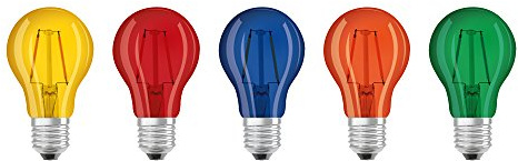 Osram LED Star Classic A Décor Color Box, in Kolbenform mit E27-Sockel, Dekoratives Licht und Design, Ersetzt 15 - Watt, 5er-Pack
