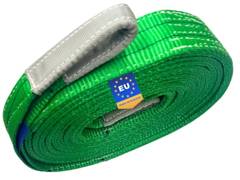 Stabiler Bergegurt Baumgurt Abschleppseil 3 m – Schwerlast Hebegurt WLL 2T Bruchlast 14T – Recovery Strap Offroad für Seilwinde 4x4 SUV Traktor – Nach EN 1492-1 gefertigt – Grün