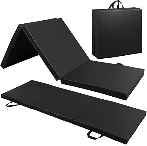 ZENY 2’’ Thick Tri-fold Folding Gym Exercise Mat Extra Thick Gymnastics Mat Tumbling Mat with Carrying Handles for Home Workout, Core Workouts, Stretching, MMA, Yoga