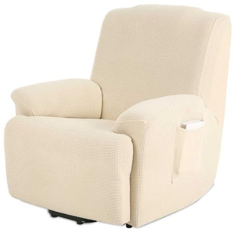 TIANSHU Housses de Fauteuils 1 Places Jacquard Housse de Canapé Extensible Housse pour Canapé Relax (Beige)