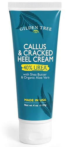 GILDEN TREE Urea Cream 40 Percent for Feet Maximum Strength Cracked Heel Treatment Foot Cream for Calluses and Dry Feet, Enriched with Shea Butter & Aloe for Moisturizing, Made in USA