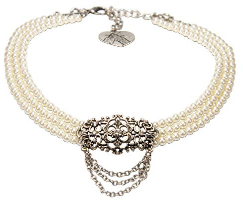 Alpenflüstern Trachten-Perlen-Kropfkette Thea - nostalgische Trachtenkette, eleganter Damen-Trachtenschmuck, Dirndlkette in traditionellen Farben DHK256