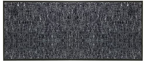 Rutschfeste Türmatte waschbar Innen - Gitter grau 67 x 150 cm (Rechteckig) | Strapazierfähig Fußmatte Innenbereich Schmutzfangmatte pflegeleicht Sauberlaufmatte robust Fussmatte Eingangsbereich Haustür