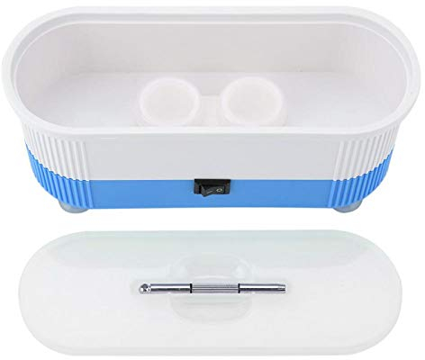 FEBT Ultrasonic glasses cleaner, professional glasses cleaner, battery powered ultrasonic cleaner, gold temporary teeth(blue)