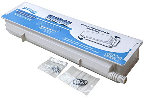 La Ventilazione FSP1 Cassetta per scarico condensa UNIBOX, reversibile dx e sx. Dimensioni 430x103x68 mm