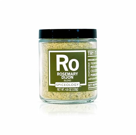 Spiceology - Rosemary Dijon Spice Blend - All-Purpose Rubs, Spices and Seasonings - Use on: Dressings, Sauces, Turkey, Lamb, Asparagus, Pork Loin, Popcorn, Chicken, Potatoes, or Prime Rib - 4.6 oz