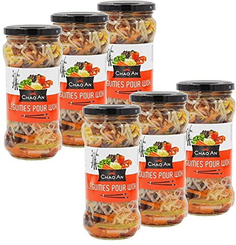 Lot 6x Légumes pour wok Chao’an 330g – Format familial – Mélange de légumes asiatiques pour cuisine rapide