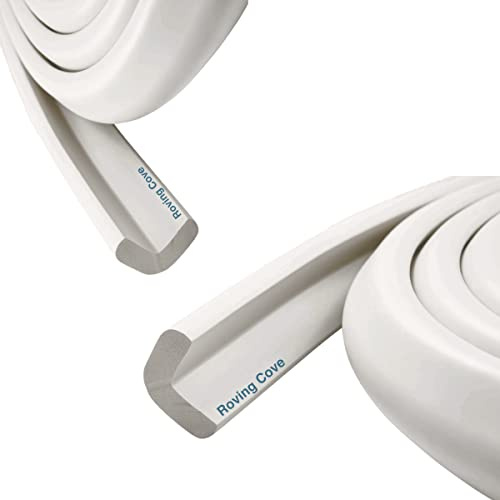 Roving Cove HeftyFit Edge Protector for Baby Proofing (12ft Large Edge Only), Heavy-Duty Soft Furniture Edge Bumper Guards, Desk Edge Cushion, Wall Corner Covers, 3M Adhesive, Oyster White (Off White)