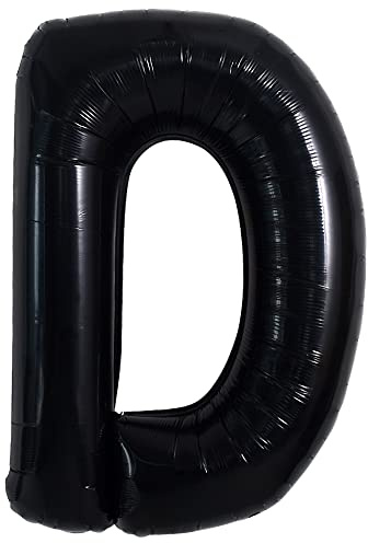 40 Zoll große schwarze D Buchstabe Ballons Jumbo Helium Ballons, Folie Mylar Big Alphabet für Geburtstagsfeier Jubiläum Valentinstag Zubehör Dekorationen
