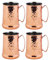 Kosma Set of 4 Stainless Steel Beer Mug | Hammered & Copper Finish Tankard | Moscow Mule Mug - 700ml