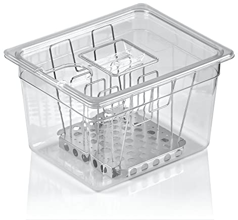 Mahlzeit Sous Vide Set, contenitore GN con coperchio e supporto, struttura regolabile professionale per la cottura, supporto per Spareribs ideale per pesce e carne, sous video, gastronomia