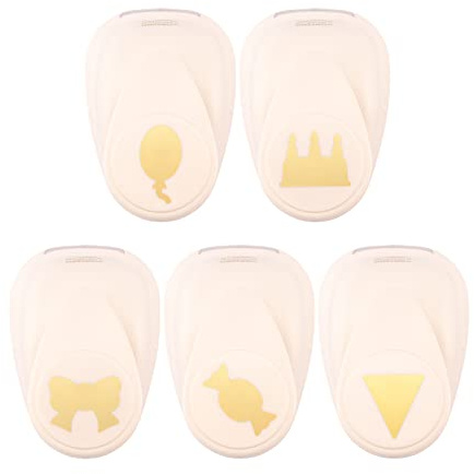 Vaessen Creative Stanzer Set - Motivstanzer - Schleife, Torte, Bonbon, Ballon, Flagge - 5 Stück - Tonpapier und Bastelmaterial bis zu 250 g/m² - zum Basteln Mit Papier und Scrapbooking | Band, Kuchen, Süßigkeiten, Ballon, Wimpelkette, Scrapbooking-Materialien für Papierbastelarbeiten, Karten, Bastelarbeiten