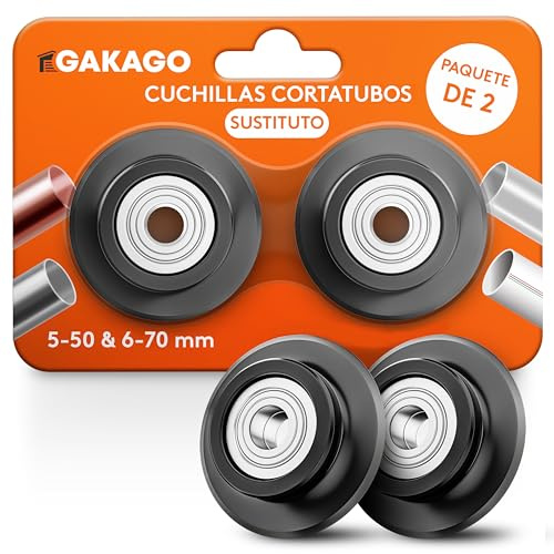 Gakago Ror cutter ersättningsblad för 5-50mm och 6-70mm (förpackning om 2) - För alla vanliga metaller som rostfritt stål, koppar, aluminium, stål eller plast (t.ex. PVC & PE)