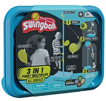Swingball All Surface 3 in 1 First Multiplay - Includes First Swingball, Soccer, and Basketball, Portable Multi-Sport Set for Kids, Ages 4+