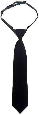 HOTMNTY Clip Krawatte Kinder Jungen, Verstellbare Vorgebundene Formale Krawatten für Kinder, für Formelle Schuluniformen Abschlussfeier Show, Schwarz, 1 Stück