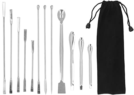 Espátula de Laboratorio, Cuchara de Medicina de Acero Inoxidable Raspador de Laboratorio Raspador de Laboratorio de Acero Inoxidable Juego de Mini Cucharas para Trazas de