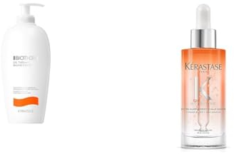 Biotherm x Kérastase Trockene Haut Set, Biotherm Oil Therapy Baume Corps Bodylotion, Körperlotion für intensive Feuchtigkeitspflege, 400 ml & Kérastase Nutritive, Serum für trockene Kopfhaut 90 ml