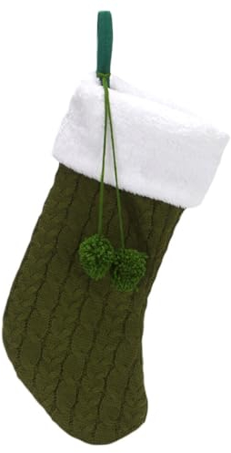 Großer gestrickter Weihnachtsstrumpf, dicker Baumschmuck, hängende Strümpfe, festliche Kabelbeutel, Party-Dekorationen
