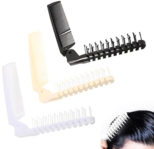 LAKJUOZ Lot De 3 Brosses À Cheveux Pliantes En Plastique Pour Voyage, Brosse À Cheveux Portable, Peigne Pliant-Démêlant, Brosse À Cheveux Voyage Petit Brosse, Poche Pliable