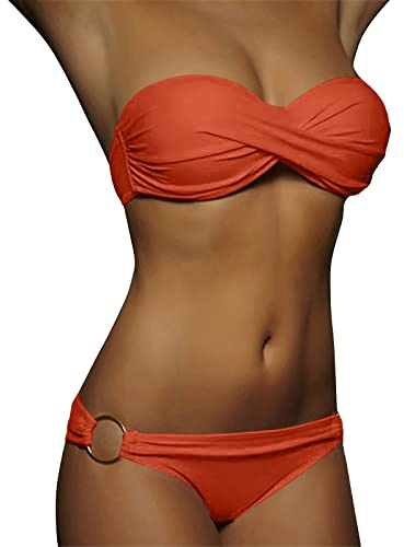 Sonnena Costumi da Bagno Donna Due Pezzi Donna Mare Push Up Costume da Bagno Reggiseno per Donna a Fascia con Ferretto e Spalline Regolabili Bikini