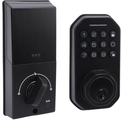 Cerradura de Puerta Electrónica, Cerradura de Puerta con Cerrojo Inteligente con 2 Llaves Control de Aplicación Contraseña Virtual Bloqueo Automático Antiestático para Casa