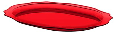 Avilia Plateau de service rouge 47,5 x 36 x 2,6 cm – élégant et résistant, idéal pour les fêtes de Noël ou les dîners spéciaux, fabriqué en SAN, idéal également pour servir le petit-déjeuner, le café