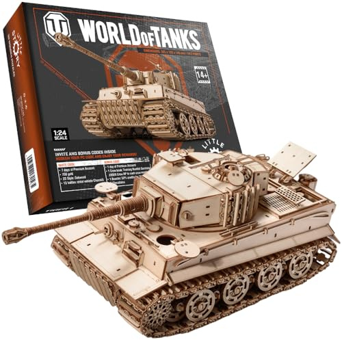 little story World of Tanks Panzer 3D - Modèle en bois - Voiture de combat blindé - Modèle officiel de licence à assembler - DYI - Machine de guerre - Jouet éducatif pour enfants - Char de combat en