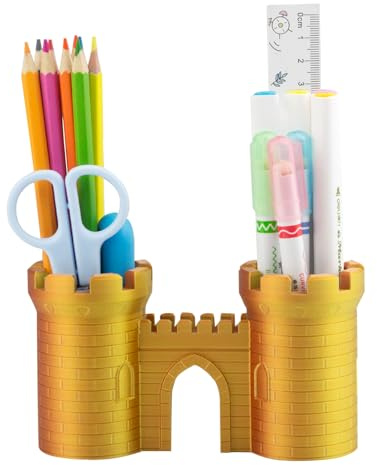 Viabty Creative Castle Stiftehalter, Schreibtisch-Organizer, Büro, Schreibtisch, Schreibwaren, Make-up-Pinselhalter, Becher für Büro, Badezimmer, Küche, Schlafzimmer, Heimdekoration, Geschenke für