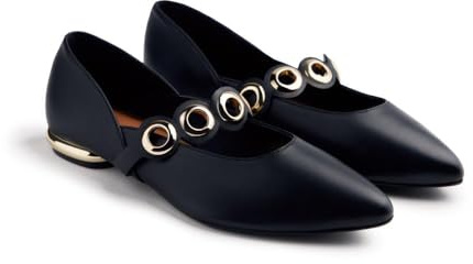 Gioseppo Bailarina de Piel Modelo Nimrod, Color Negro, Talla 40
