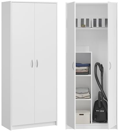KUBUTKU Mehrzweckschrank Besenschrank Haushaltsschrank Praktische Schrank für Staubsauger Besen 180x74x35cm
