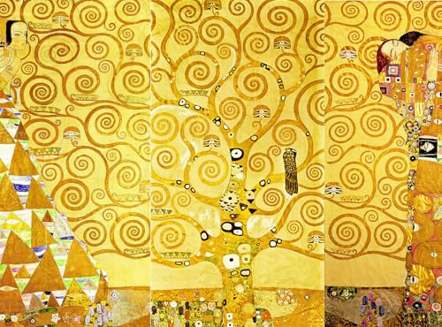 KUSTOM ART Dekoratives Wandposter Serie Berühmte Maler Gustav Klimt Lebensbaum Kunstdruck auf beschichtetem Papier 40 x 30 cm ohne Rahmen