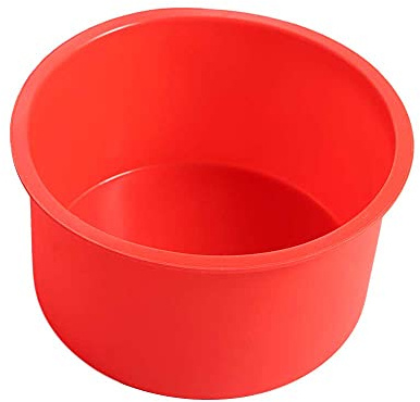 Mini moule à gâteau en silicone, moule à gâteau rond de 10,2 cm, moule à gâteau rond antiadhésif réutilisable, outils de cuisson pour gelée, mousse, dessert (rouge)