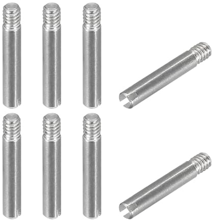 QUARKZMAN 8 Stück M2 x 14mm geschlitzt männlich gerade Gewindestifte, Spannstift Sortiment Zylindrischer Stift aus 304 Edelstahl, Gewindedübel für Möbel Schränke Vitrine Kleiderschrank