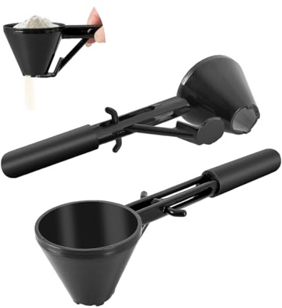 Water Bottle Funnel Pre Workout Scoop for Protein Powder 2 Pack Slide Bottom Measuring Scoop with Funnel for Coffee Grounds and Powder