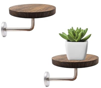 KeaJuidy 2 Stück Wandhalterung Blumentopf Wandregal Dekorative schwebende Regale Pflanzgefäß Aufhänger für Garten Wohnzimmer Küche Balkon Schlafzimmer Durchmesser 15 cm