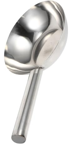 Cucharón Mango Redondo Reforzado de Acero Inoxidable, de Agua 41x20 Cm | Uso en Cocina, Acabado Plata, Resistente al Desgaste, Fácil de Limpiar, Diseño Asa, Uso Doméstico