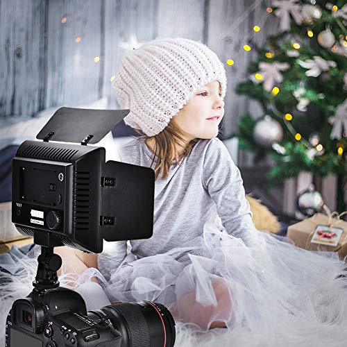 CHICIRIS W160 LED Camera Video Light High Brightness Adjustable 6000K LED Panel for DSLR Photography NP-F Series Battery Power Supply