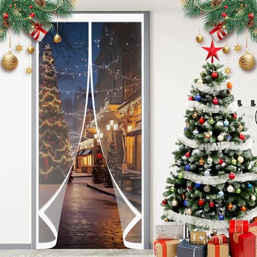 Magnet Thermovorhang 109 x 205 cm Geräuschisolierung Winddicht Wasserdicht Haustierfreundlich, Thermovorhang Gegen Kälte Und Hitze für Terrassentür/Balkontür, A