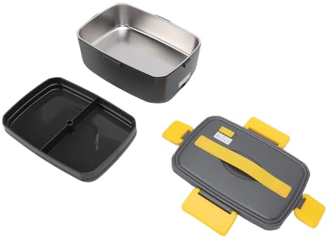 Luocute Lunch Box Elettrico, Scaldavivande Portatile in Acciaio Inossidabile SUS304 12/24V 3L con PTC Integrato Funzione di Temperatura Costante, per Viaggi di Lavoro in Auto Camion da (Spina