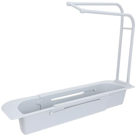 Toyvian Supporto Lavello Telescopico per Spugna e Detergenti Mensola Scolapiatti da Cucina Drenaggio per Asciugatura Rapida Organizer per Casa e Ristorante Design Elegante e Salvaspazio