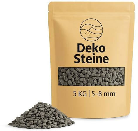 Deko-Granulat grau als farbige Streudeko - 5 kg kleine Deko-Steine Ø 5-8 mm für Gläser, Vasen